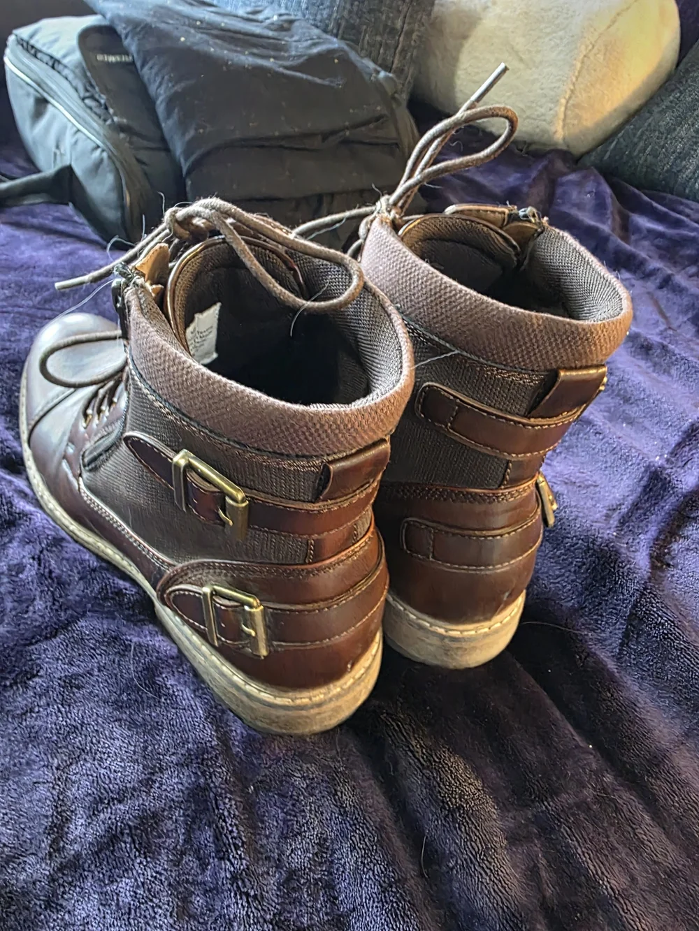 SONOMA Goods For Life Men’s Brown Cap Toe Lace Up Side Zip Boots